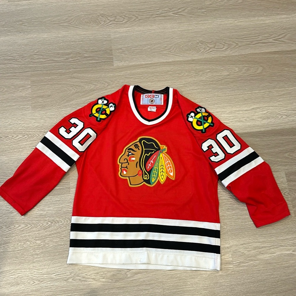 Vintage Chicago Blackhawks Ed Belfour CCM Hockey Jersey Size M